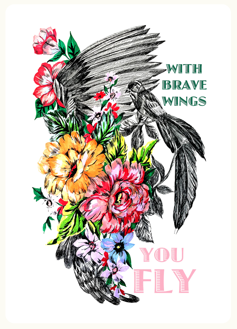 A4 Brave Wings Print