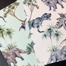 Load image into Gallery viewer, Dino On Mint Wallpaper Sample