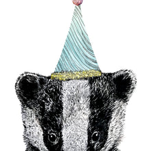 Load image into Gallery viewer, Party Badger Giclée Print