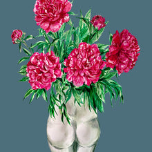 Load image into Gallery viewer, Peonies in Bum Vase Winter Edition Giclée Print