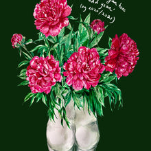 Load image into Gallery viewer, PERSONALISED Peonies in Bum Vase Winter Edition Giclée Print