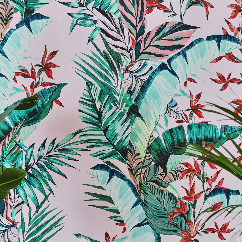 PRE ORDER Dartmouth Tropical Blush Set Of A&B Wallpaper Rolls