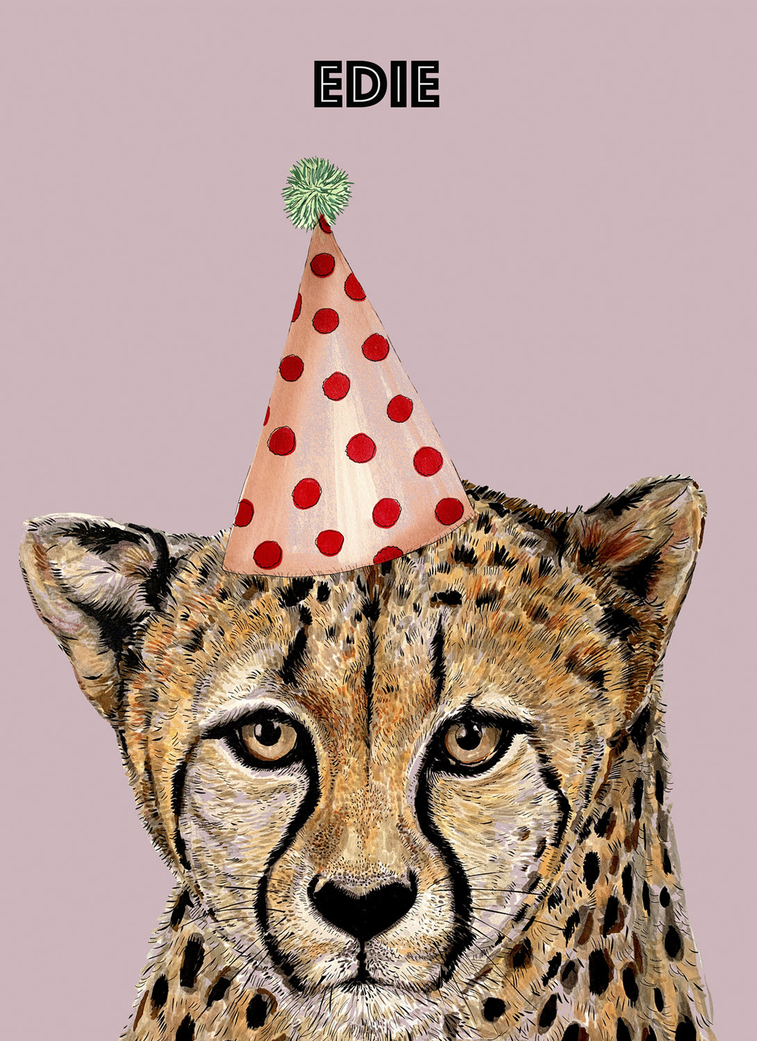 Cheetah On Colour Giclée Print