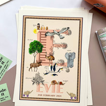 Load image into Gallery viewer, Personalised Letter 'E' Giclée Print