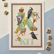 Load image into Gallery viewer, Personalised Letter 'K' Giclée Print