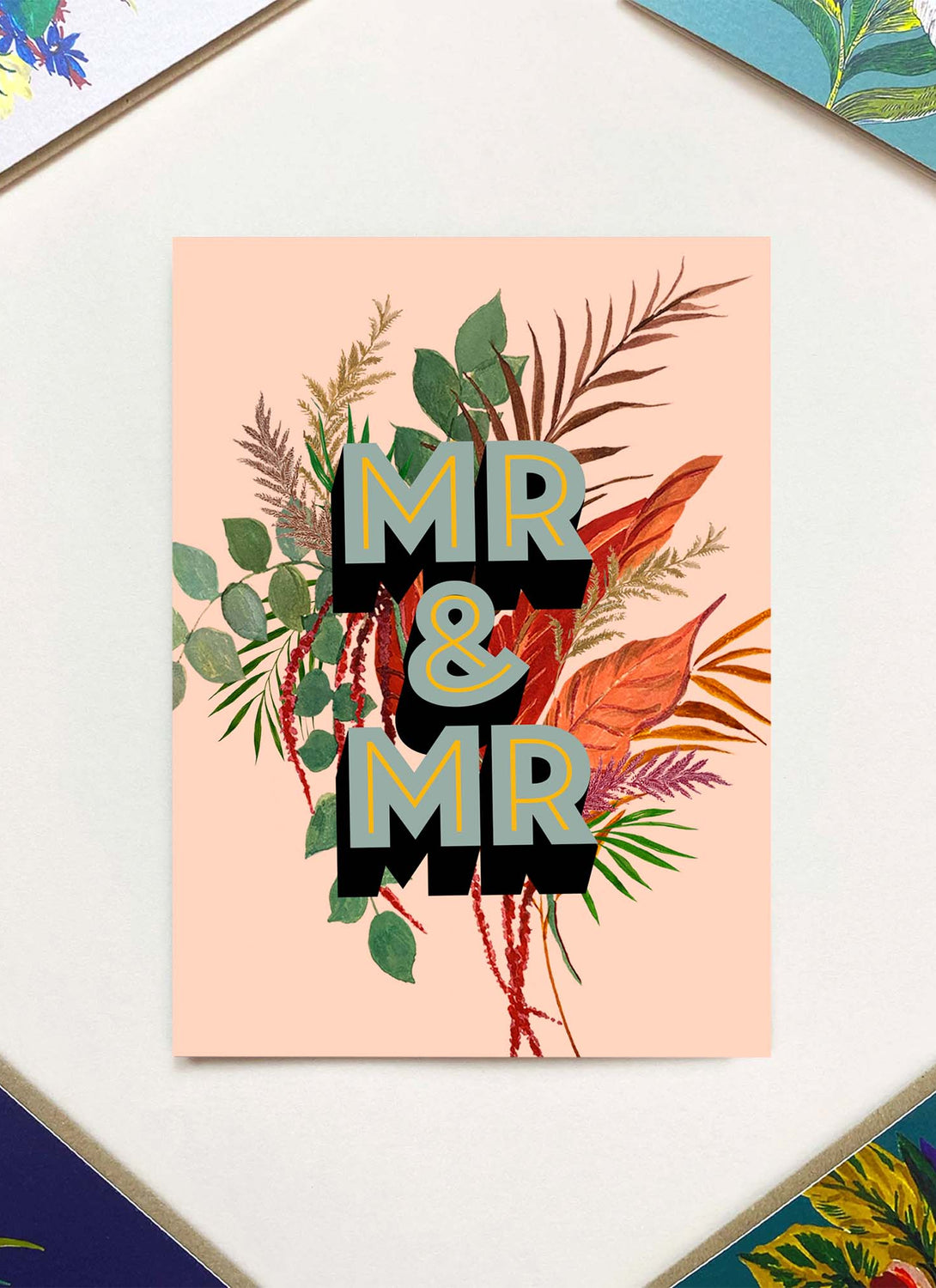 Mr & Mr Floral Foiled Card