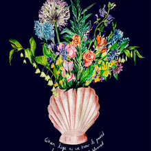 Load image into Gallery viewer, Shell Vase Of Garden Blooms Winter Edition Giclée Print