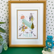 Load image into Gallery viewer, Personalised Letter 'N' Giclée Print