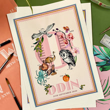 Load image into Gallery viewer, Personalised Letter 'O' Giclée Print