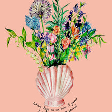 Load image into Gallery viewer, Shell Vase Of Garden Blooms Winter Edition Giclée Print