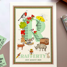 Load image into Gallery viewer, Personalised Letter 'R' Giclée Print