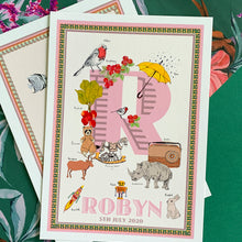 Load image into Gallery viewer, Personalised Letter 'R' Giclée Print