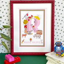 Load image into Gallery viewer, Personalised Letter 'R' Giclée Print