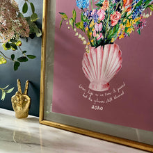 Load image into Gallery viewer, Shell Vase Of Garden Blooms Winter Edition Giclée Print