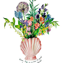 Load image into Gallery viewer, Shell Vase Of Garden Blooms Giclée Print