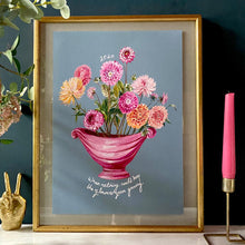 Load image into Gallery viewer, PERSONALISED Dreamy Dahlias Winter Edition Giclée Print