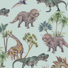 Load image into Gallery viewer, Dino On Mint Wallpaper Sample