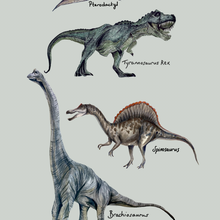 Load image into Gallery viewer, Brachiosaurus & Pals Giclée Print