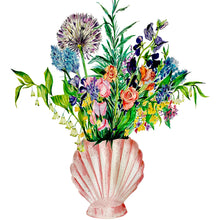 Load image into Gallery viewer, Shell Vase Of Garden Blooms Giclée Print