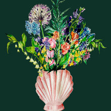 Load image into Gallery viewer, Shell Vase Of Garden Blooms Winter Edition Giclée Print