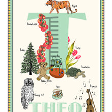 Load image into Gallery viewer, Personalised Letter 'T' Giclée Print