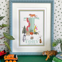 Load image into Gallery viewer, Personalised Letter 'T' Giclée Print