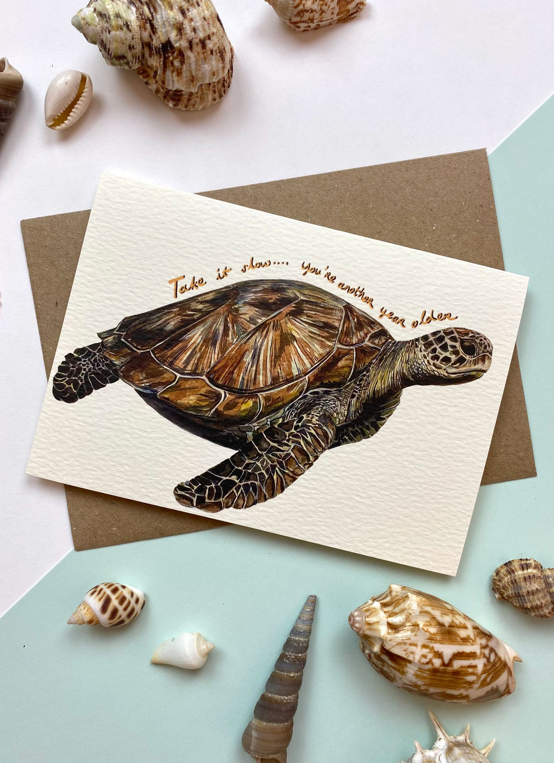 Take it Slow Turtle Card