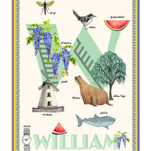 Load image into Gallery viewer, Personalised Letter 'W' Giclée Print