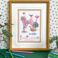 Load image into Gallery viewer, Personalised Letter 'W' Giclée Print