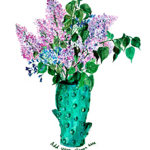 Load image into Gallery viewer, PERSONALISED Lilacs in Cactus Vase Giclée Print
