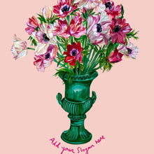 Load image into Gallery viewer, PERSONALISED Anemones in Vintage Urn Giclée Print