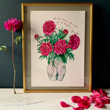Load image into Gallery viewer, Peonies in Bum Vase Giclée Print