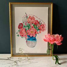 Load image into Gallery viewer, PERSONALISED Coral Peonies Giclée Print