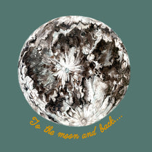 Load image into Gallery viewer, To The Moon And Back Deep Aqua Giclée Print