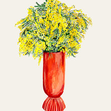 Load image into Gallery viewer, Mimosa in Coral Vase Giclée Print