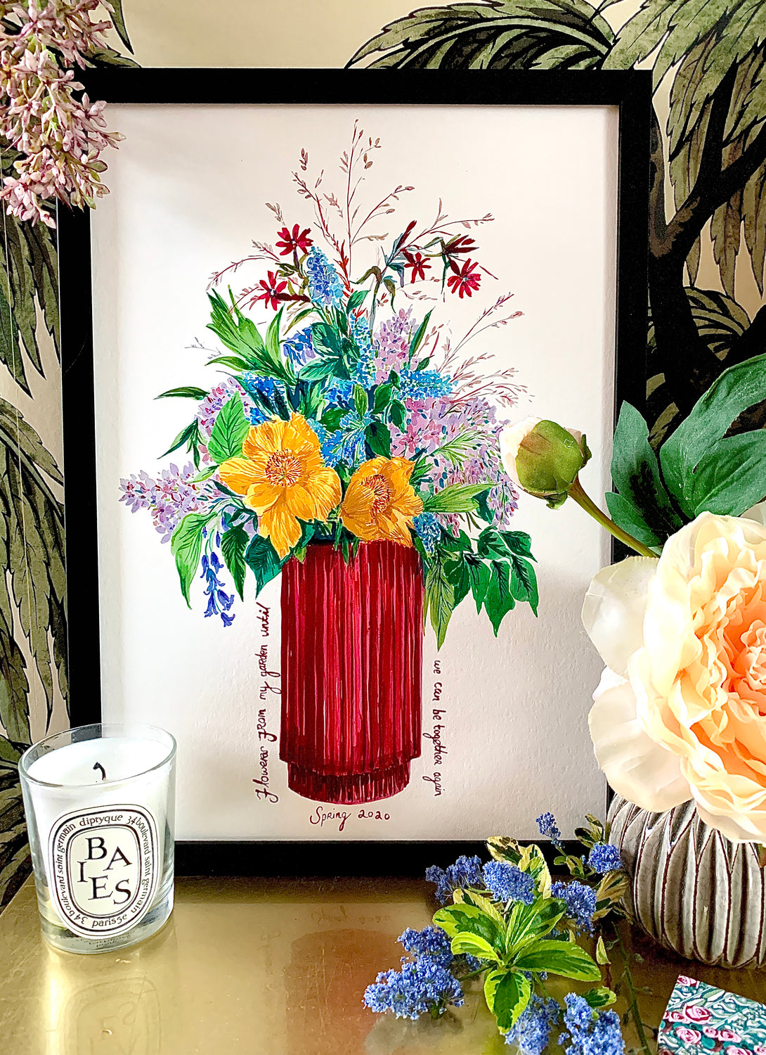 PERSONALISED Flowers From My Garden Giclée Print
