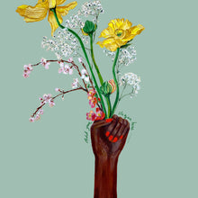 Load image into Gallery viewer, PERSONALISED Girl Power Vase of Icelandic Poppies Giclée Print