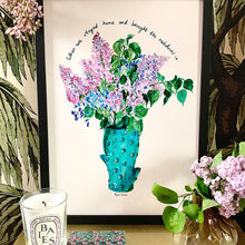 Load image into Gallery viewer, Lilacs in Cactus Vase Giclée Print