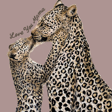 Load image into Gallery viewer, Love You Mama Leopard Kiss Giclée Print