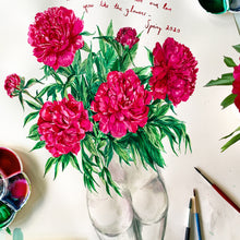 Load image into Gallery viewer, Peonies in Bum Vase Giclée Print