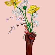 Load image into Gallery viewer, PERSONALISED Girl Power Vase of Icelandic Poppies Giclée Print