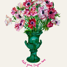 Load image into Gallery viewer, PERSONALISED Anemones in Vintage Urn Giclée Print