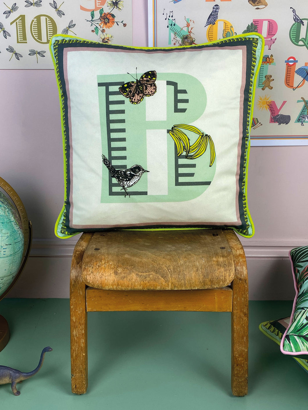 Alphabet Cotton Cushion Cover