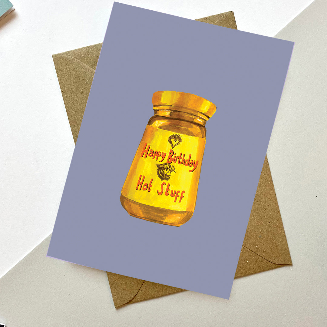 Happy Birthday Hot Stuff Mustard Birthday Card