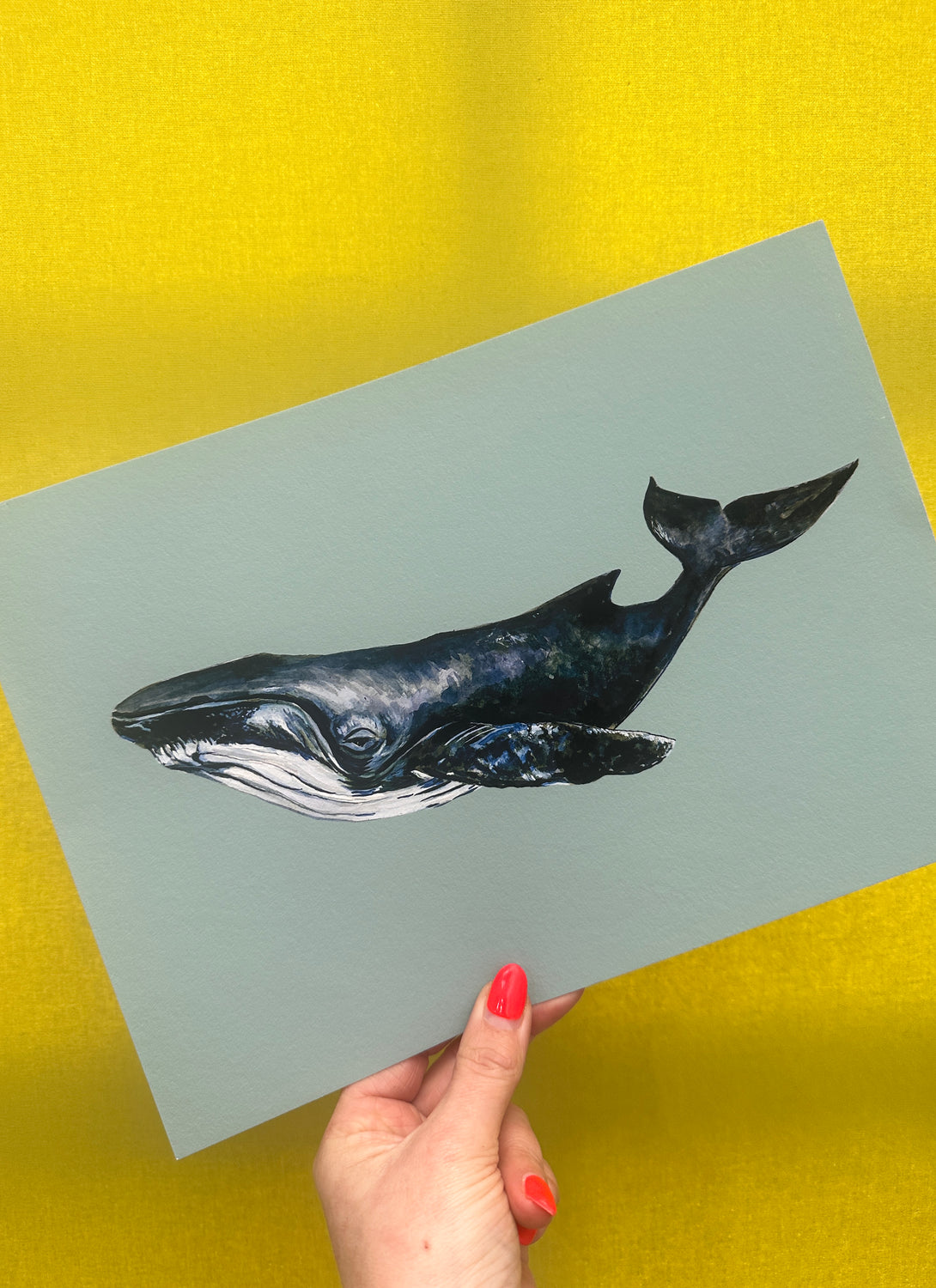 Whale on Aqua Print