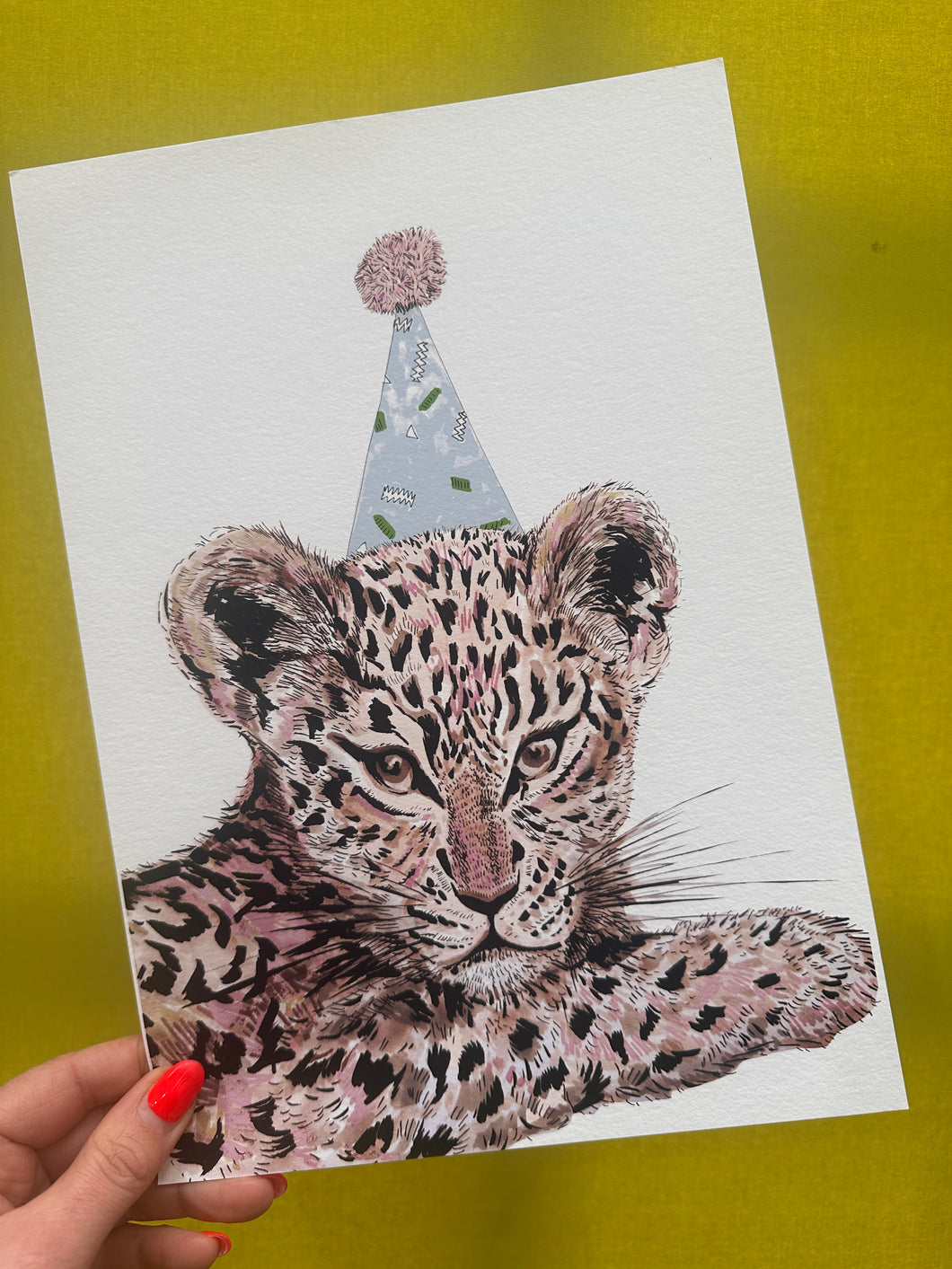 Party Leopard on White Print