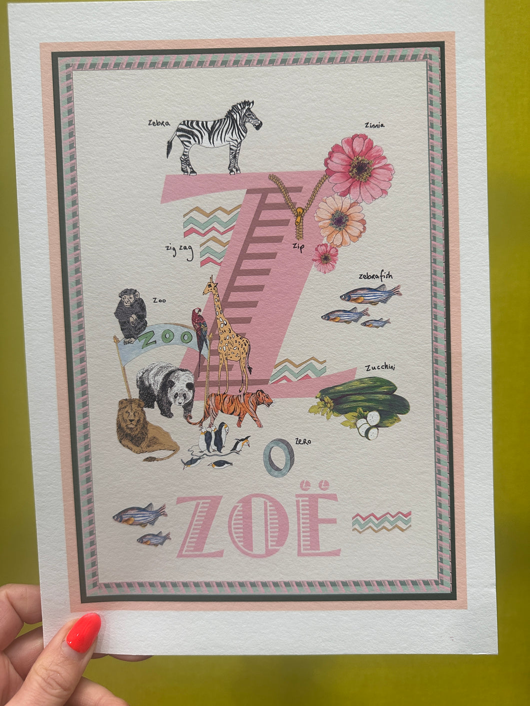 Zoe Hand Lettering Zoe Letter Print – Max Made Me Do It