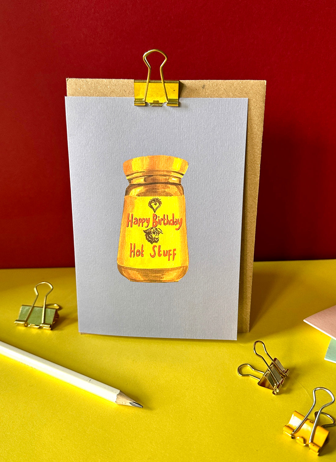 Happy Birthday Hot Stuff Mustard Birthday Card