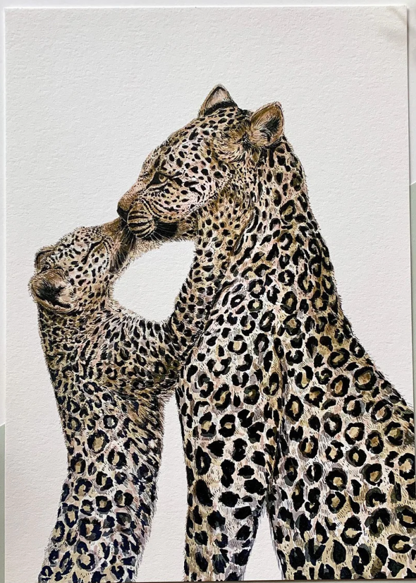 A4 Leopard Kiss Print on white