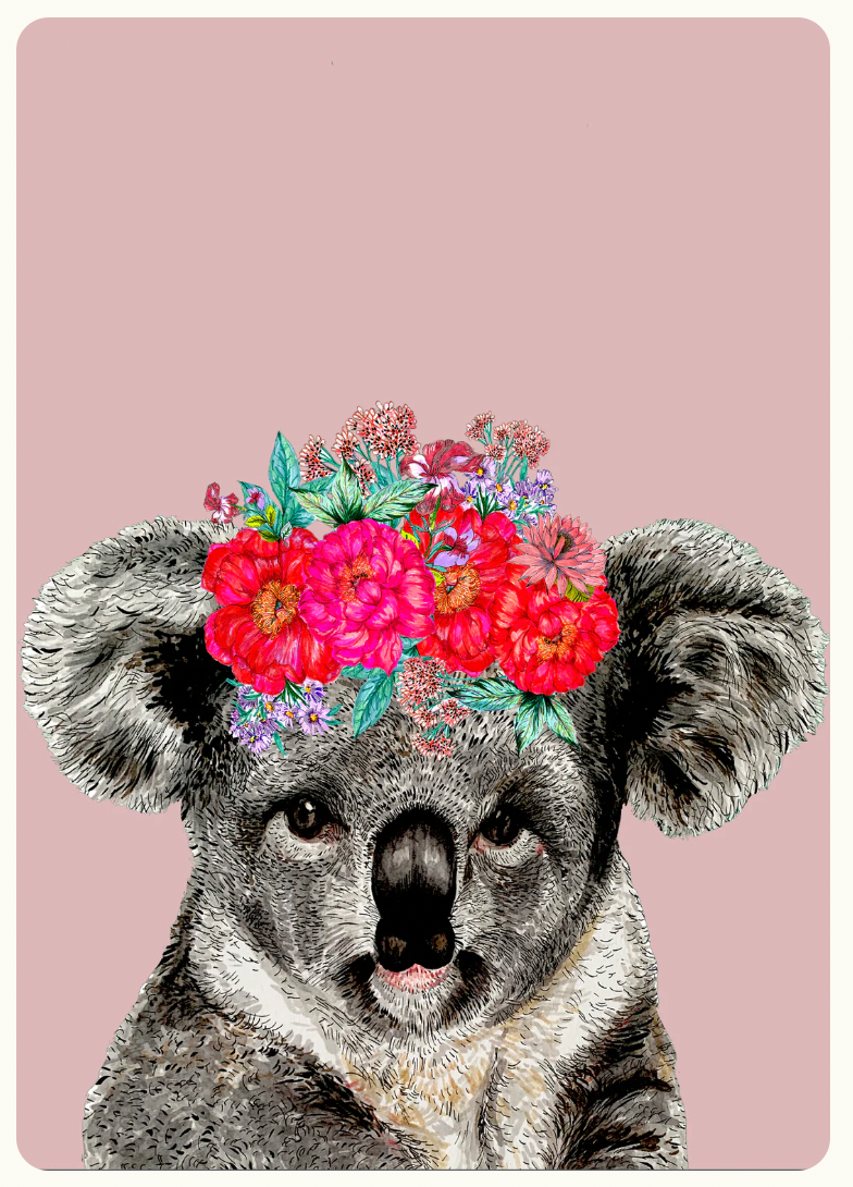 A4 Koala on Pink Print